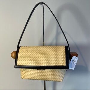 Jacquemus The Rond Carré Natural Raffia w/ Leather Trim Shoulder Bag - NWT